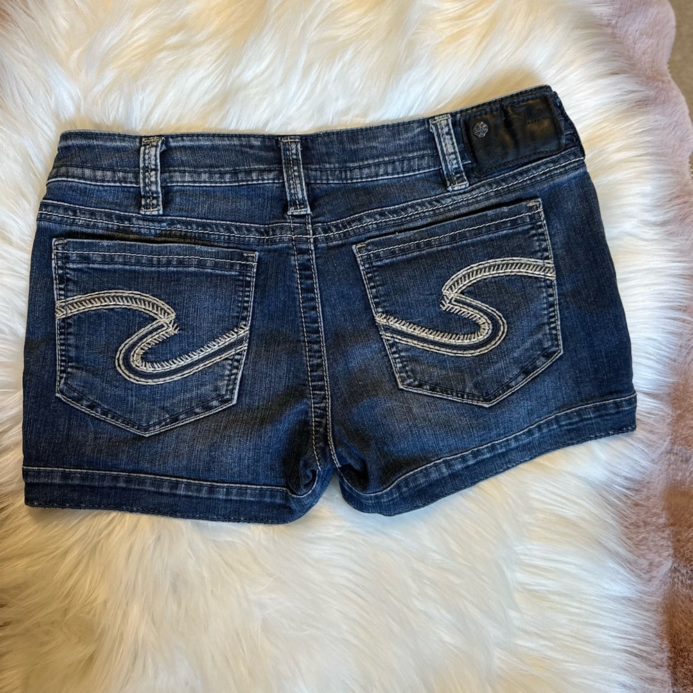 Silver jeans MARTI Y2K low rise denim stretch Shorts size 30 - Picture 4 of 8